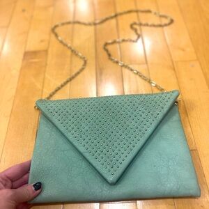 Urban Expressions Studded Mint Green Envelope Clutch